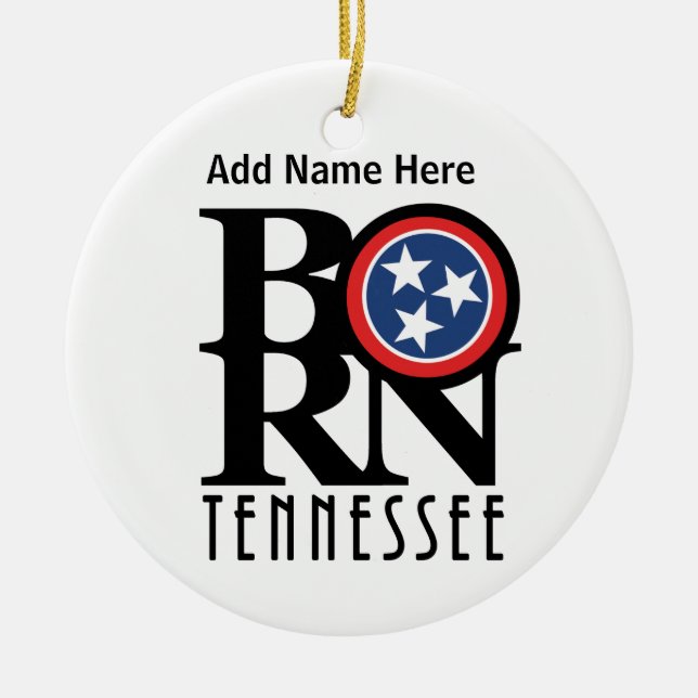 BORN Tennessee Ceramic Tree Decoration (Front)