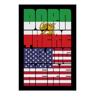Born There Belong Here American Iranian Design Poster