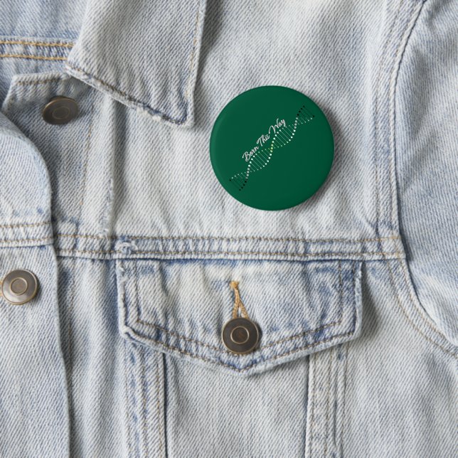Born This Way - Agender Pride DNA  6 Cm Round Badge (In Situ)