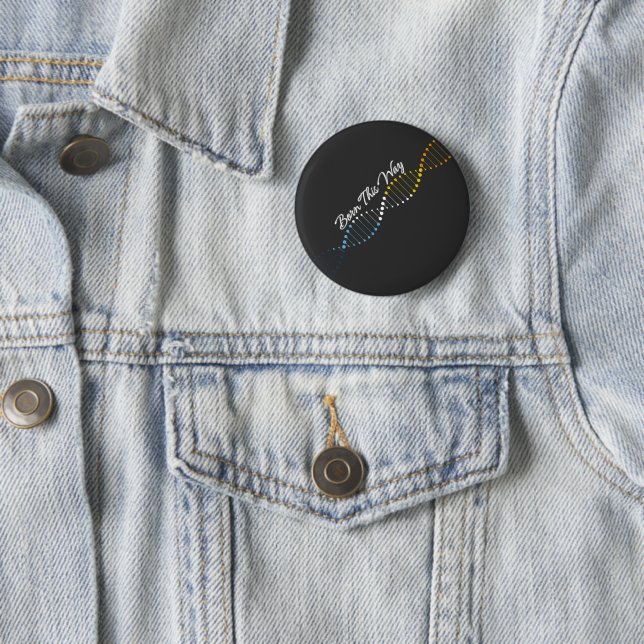 Born This Way - AroAce Pride DNA  6 Cm Round Badge (In Situ)