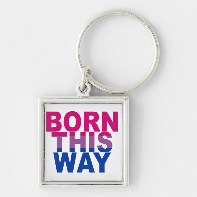 Born This Way Bi pride Key Ring (Front)