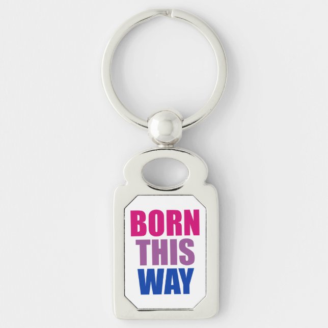 Born This Way Bisexual Bi Pride LGBTQ Key Ring (Front)