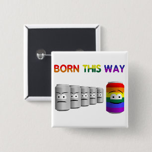 Born This Way LGBT Rainbow Stripe 15 Cm Square Badge