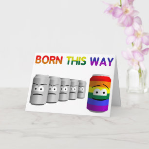 Born This Way LGBT Rainbow Stripe Card
