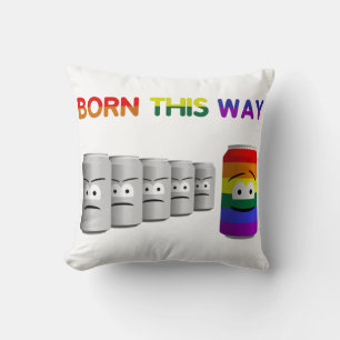Born This Way LGBT Rainbow Stripe Cushion