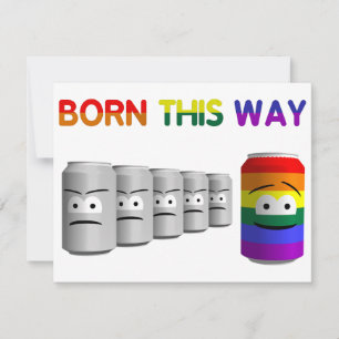 Born This Way LGBT Rainbow Stripe Holiday Card