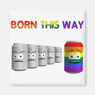 Born This Way LGBT Rainbow Stripe Magnet