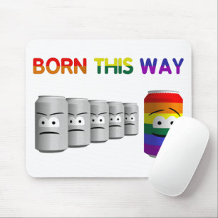 Born This Way LGBT Rainbow Stripe Mouse Mat