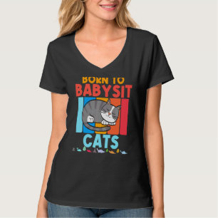 Born To Babysit Cats Babysitter Cat Feline Boys Gi T-Shirt