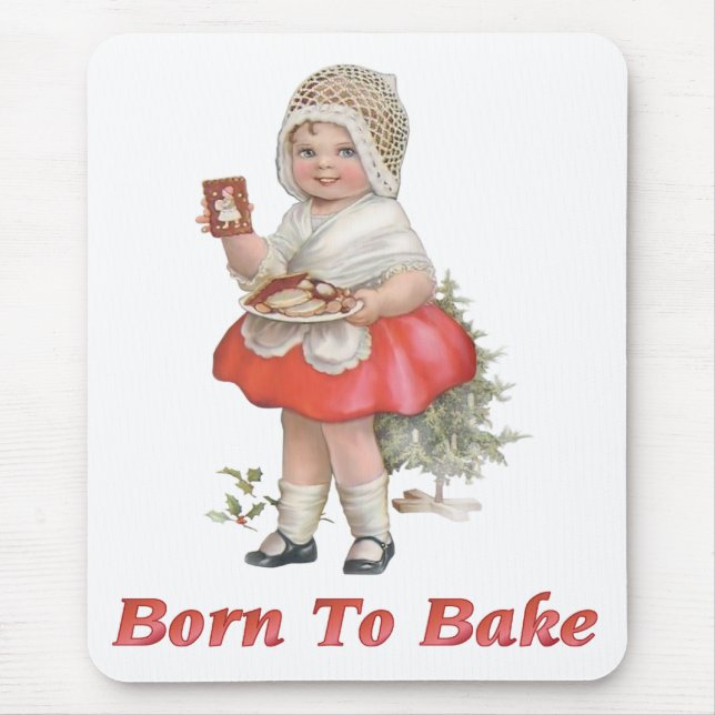 Born To Bake Mouse Mat (Front)