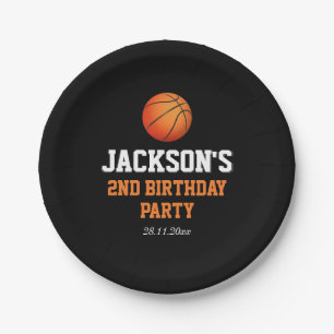 Born To Ball Basketball Themed Birthday Paper Plate