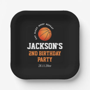 Born To Ball Basketball Themed Birthday Paper Plate
