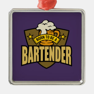 Born To be A Bartender Metal Tree Decoration