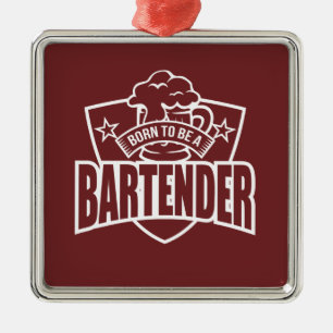 Born To be A Bartender Metal Tree Decoration