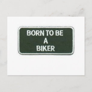 born to be a biker postcard