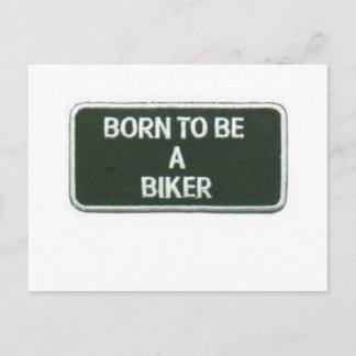 born to be a biker postcard