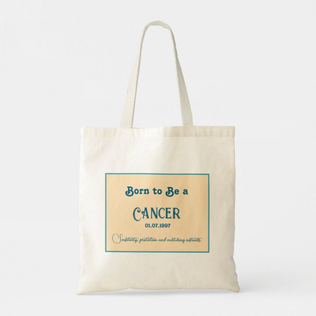Born to be a Cancer Tote Bag (Back)