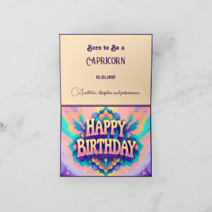 Born to be a Capricorn for birthday Card