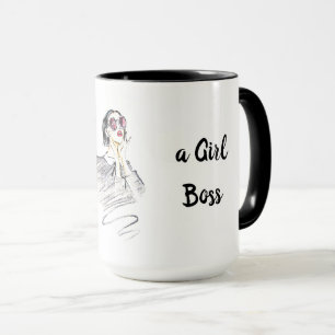 Born to Be a Girl Boss Ringer 15oz Mug