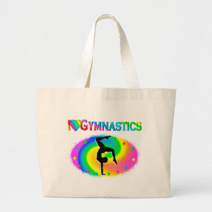 BORN TO BE A GYMNAST CHAMPION LARGE TOTE BAG