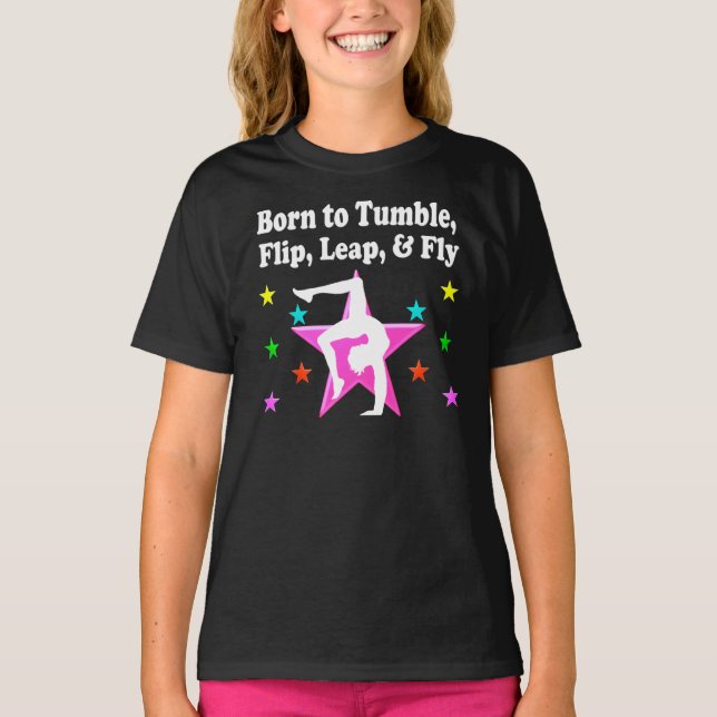 BORN TO BE A GYMNASTICS CHAMPION T-Shirt (Front)