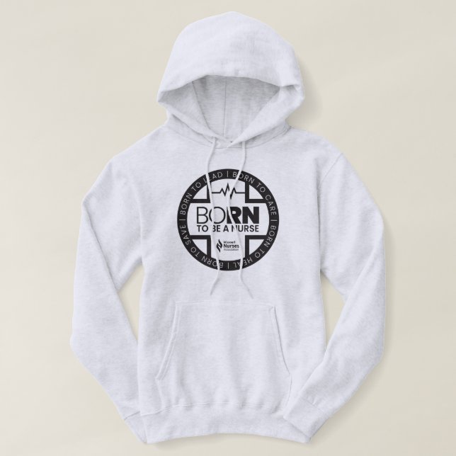 Born To Be A Nurse Light Coloured Hoodie (Design Front)
