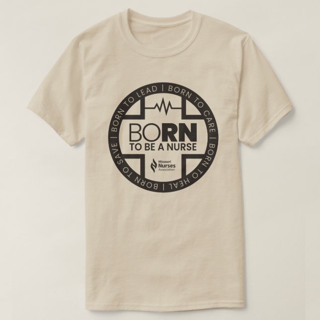 Born To Be A Nurse Light Coloured T-Shirt (Design Front)