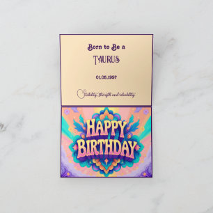 Born to be a Taurus for birthday Card