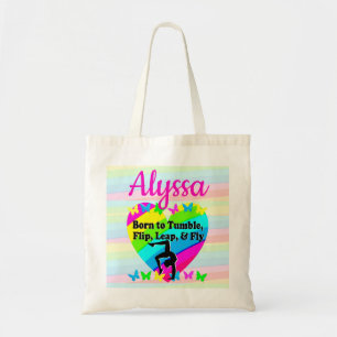 BORN TO BE A TUMBLING QUEEN TOTE BAG