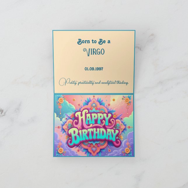 Born to be a Virgo for birthday Card (Inside)