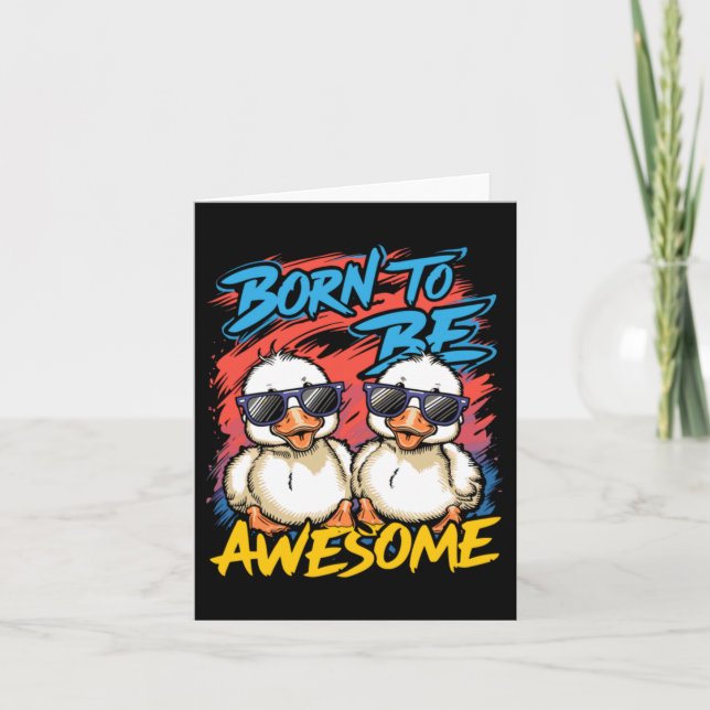 Born To Be Awesome Cute Card (Front)