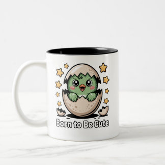 Born To Be Cute Two-Tone Coffee Mug