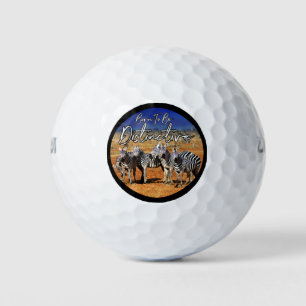 "Born To Be Distinctive" Zebra Art Golf Balls