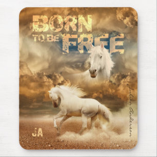 Born to be Free, Beauty of Wildlife: White Horse - Mouse Mat