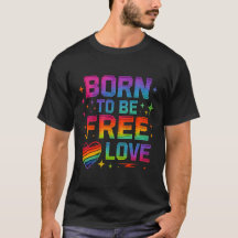 Born to Be Free Love – Rainbow Pride Typography