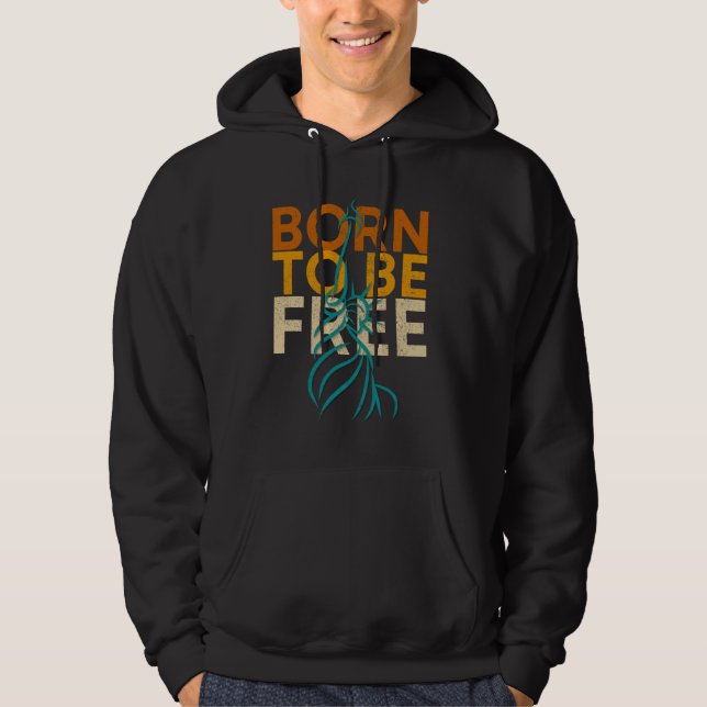 Born to Be Free Patriotic Statue of Liberty Design Hoodie (Front)
