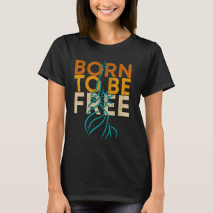 Born to Be Free Patriotic Statue of Liberty Design T-Shirt