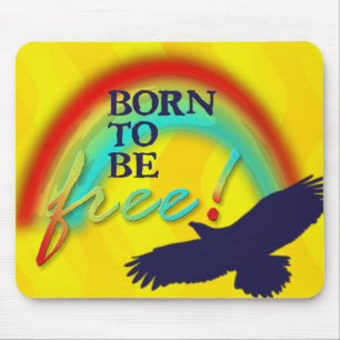 Born To Be FREE yellow waves Mouse Mat