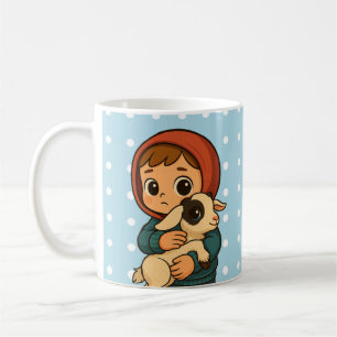 Born to Be Gentle – Cute Child and Lamb Coffee Mug