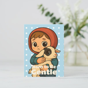 Born to Be Gentle – Sweet Lamb & Child Postcard