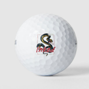 Born To Be Inked Tattoo Design Vintage Snake Golf Balls