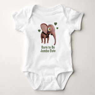 Born to Be Jumbo Cute Baby Elephant Custom Bodysuit