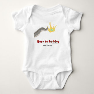 Born To Be King Custom Name Colour-Block Baby Body Bodysuit