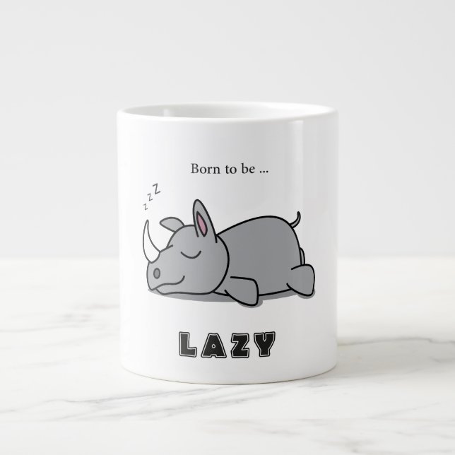 Born to be lazy large coffee mug (Front)