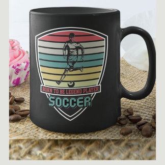 Born To Be Legend Player Soccer Two-Tone Coffee Mug