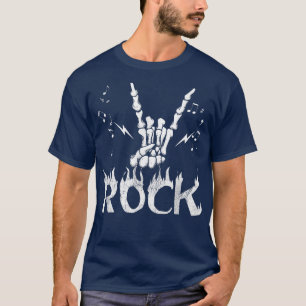 Born To Be Rock Star Skeleton Hand Horns Music Ro T-Shirt