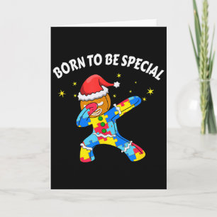 Born To Be Special Dabbing Gingerbread Man Christm Card