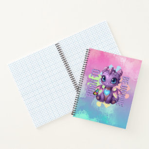 Born to Be Unique Cute Dragon - Autism Awareness Notebook