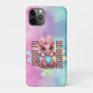 Born to Be Unique Cute Pink Dragon– Inspirational iPhone 11 Pro Case