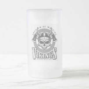 Born to be Warrior Frosted Glass Beer Mug